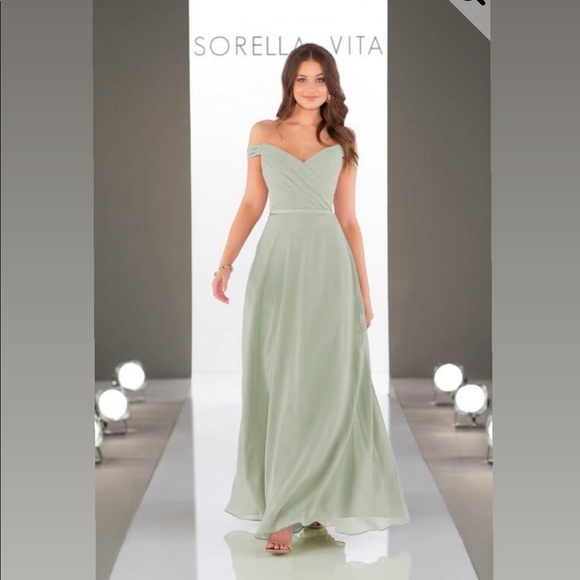 SORELLA VITA Dresses & Skirts - NWT Sorella Vita size 16 off shoulder design, color sage, style 9150